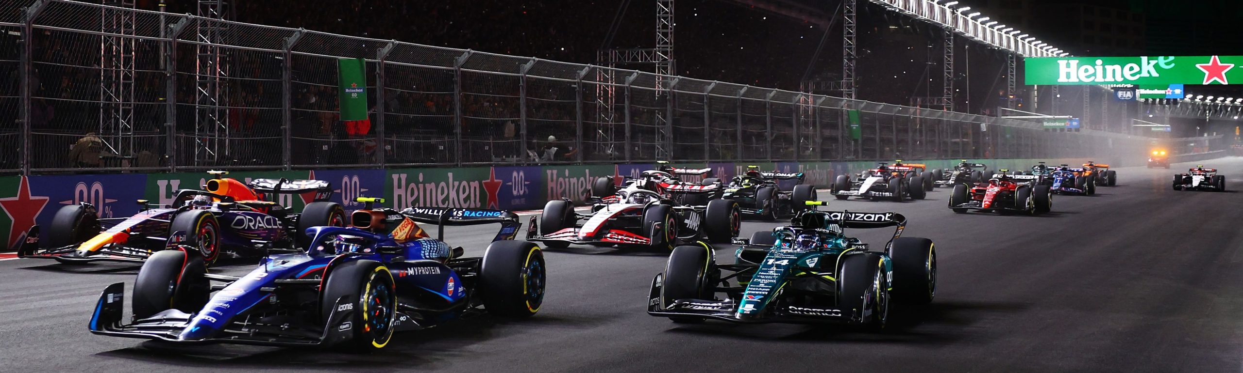 Cars launching off the starting line